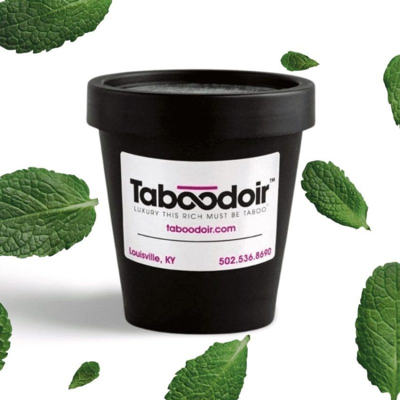 Mint leaves around jar of Sensual Coconut Mint Cream