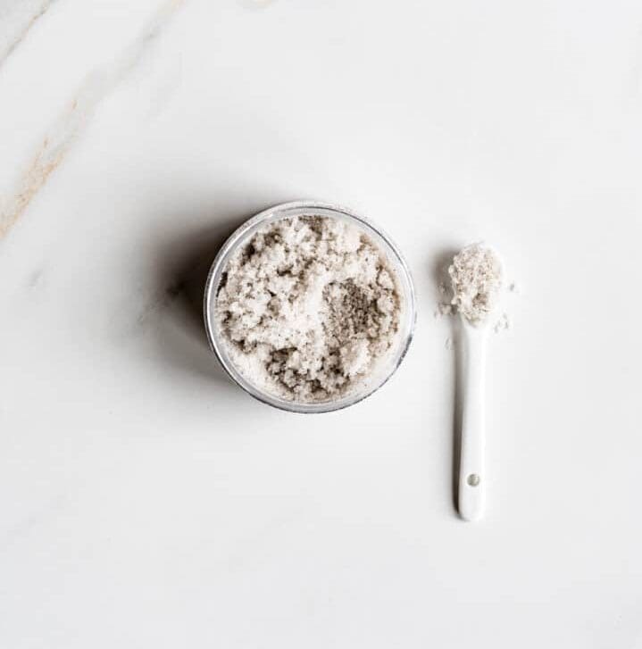 A pumice and salt scrub