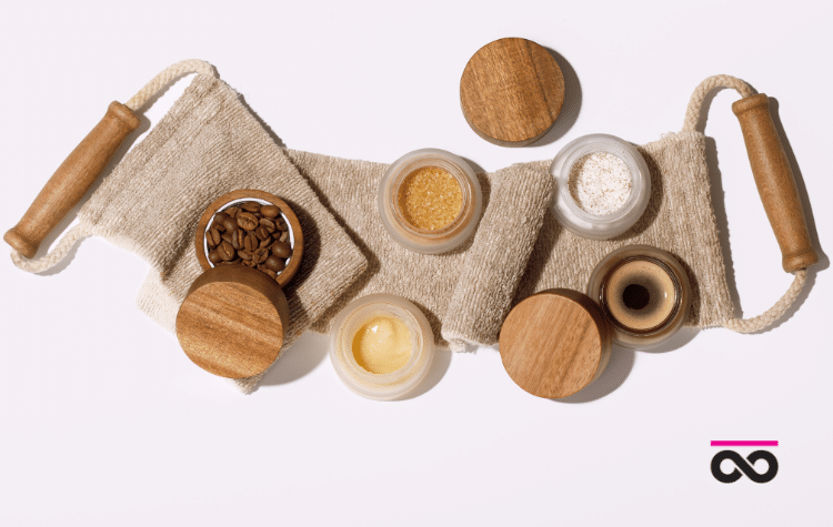 collection of natural exfoliants