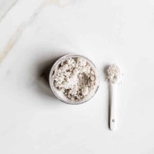 A pumice and salt scrub