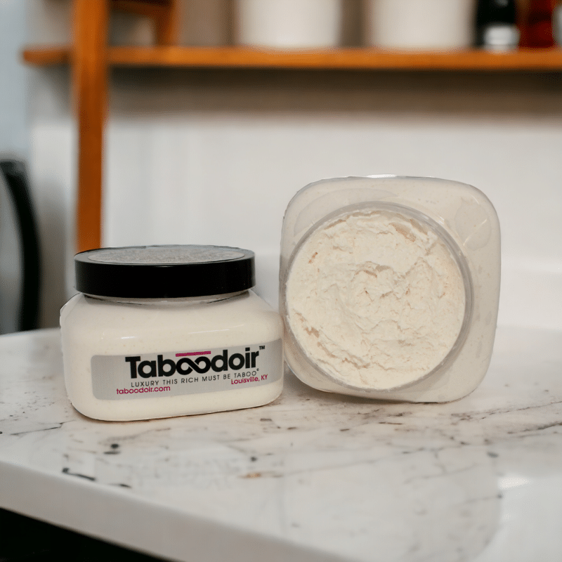 two jars of Taboodoir Intoxicating Hand & Body Souffle Scrub in Euphoria