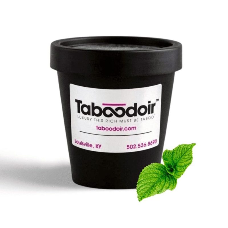 mint leaf and jar of Sensual Coconut Mint Cream