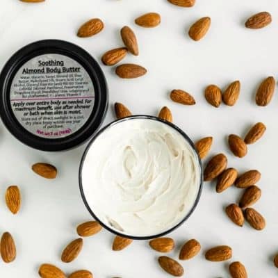 a jar of Almond Affair Body Crème