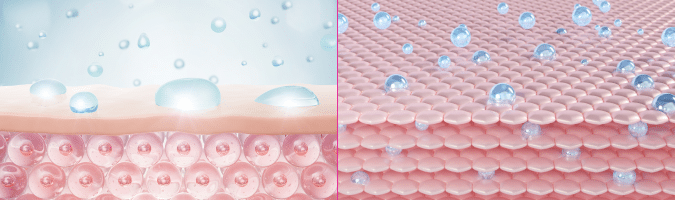 3d rendering of moisture on skin