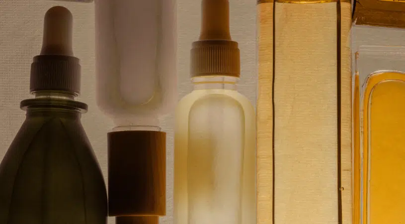 Bottles of humectants and emollients